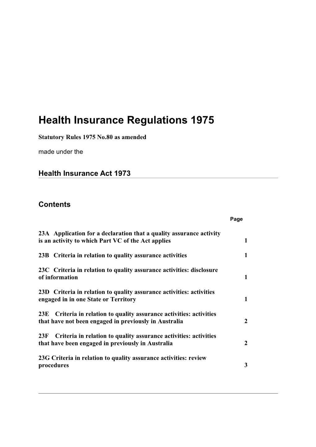 Health Insurance Regulations 1975
