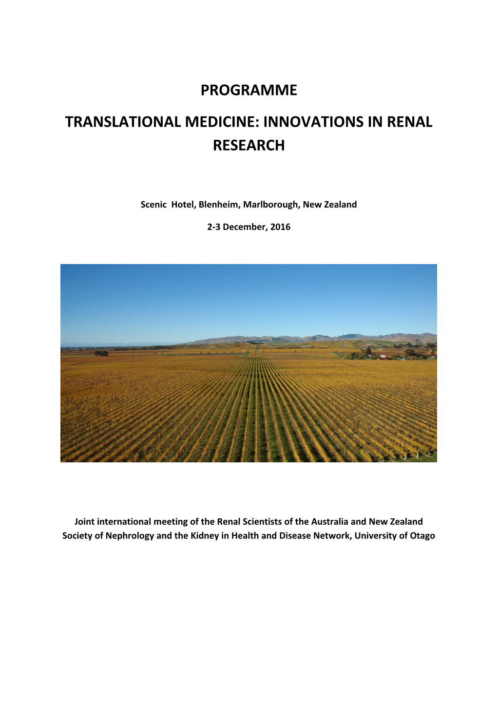 Translational Medicine: Innovations in Renal Research
