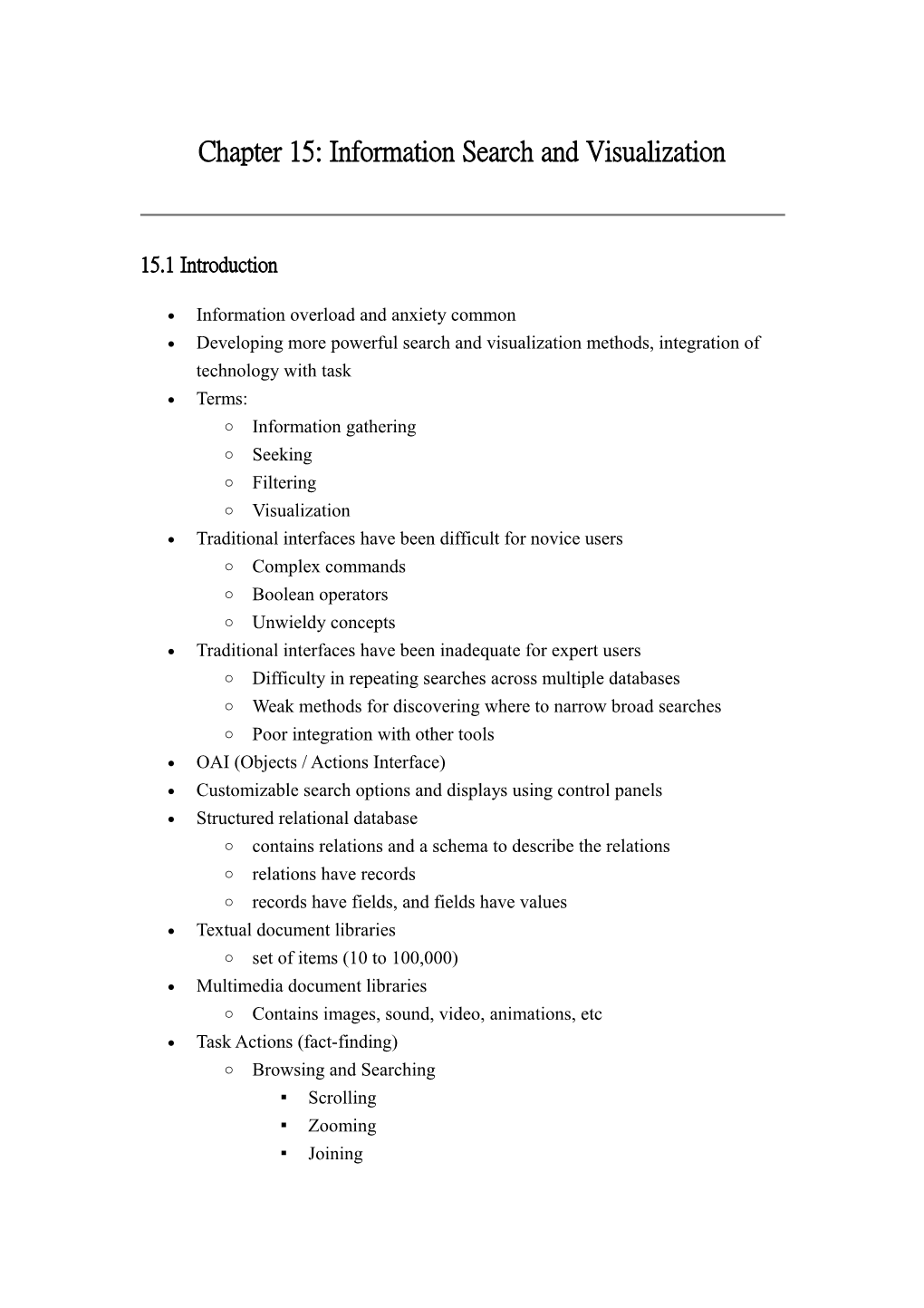 Chapter 15: Information Search and Visualization