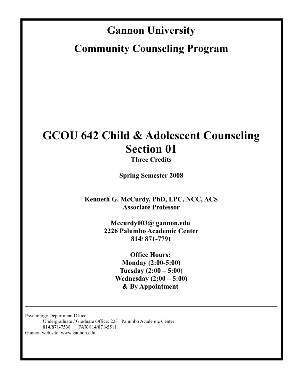 Child and Adolescent Counseling