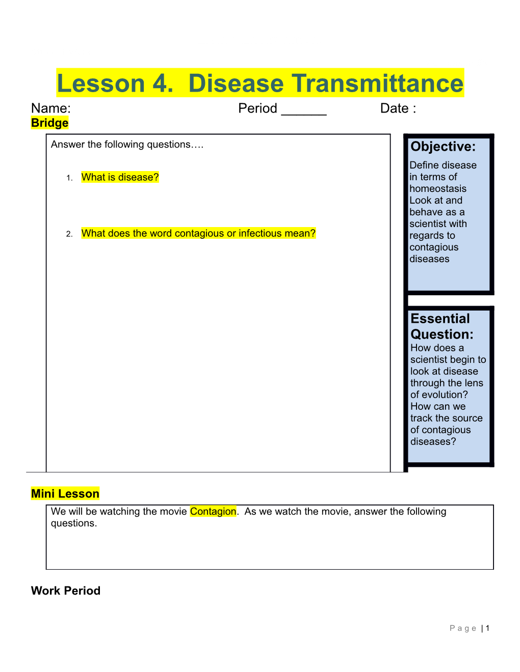 Lesson4. Disease Transmittance