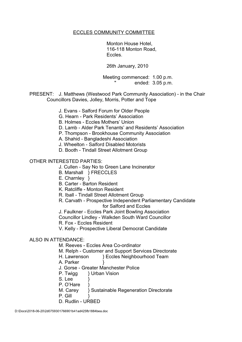 Eccles Community Committee s1