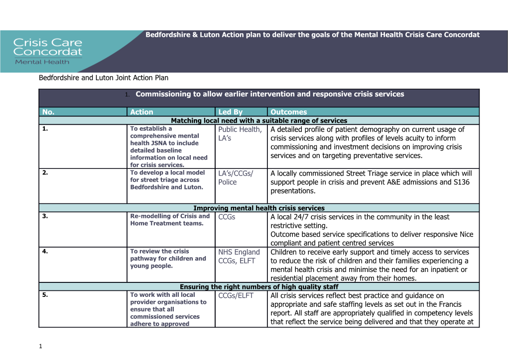 Bedfordshire and Luton Joint Action Plan