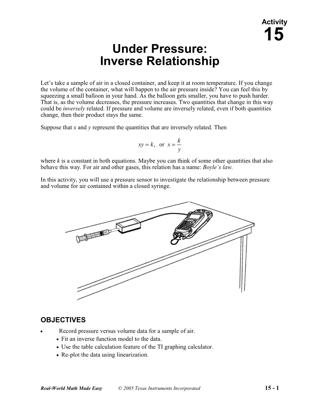 Suppose That X and Y Represent the Quantities That Are Inversely Related. Then