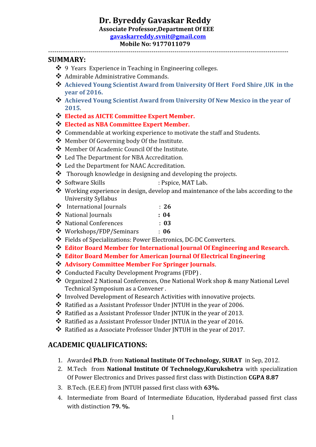 Associate Professor,Department of EEE