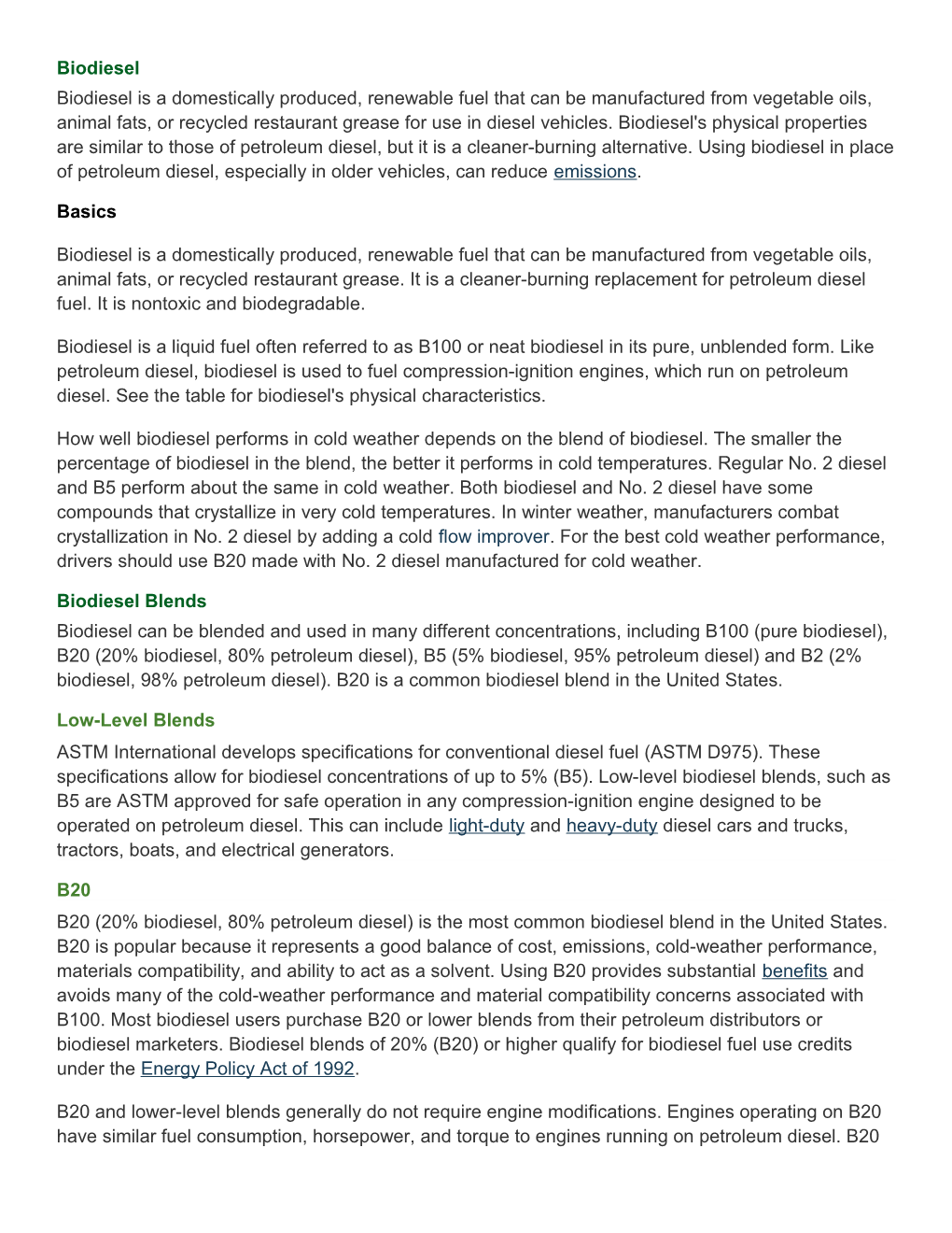 Biodiesel Is a Domestically Produced, Renewable Fuel That Can Be Manufactured from Vegetable