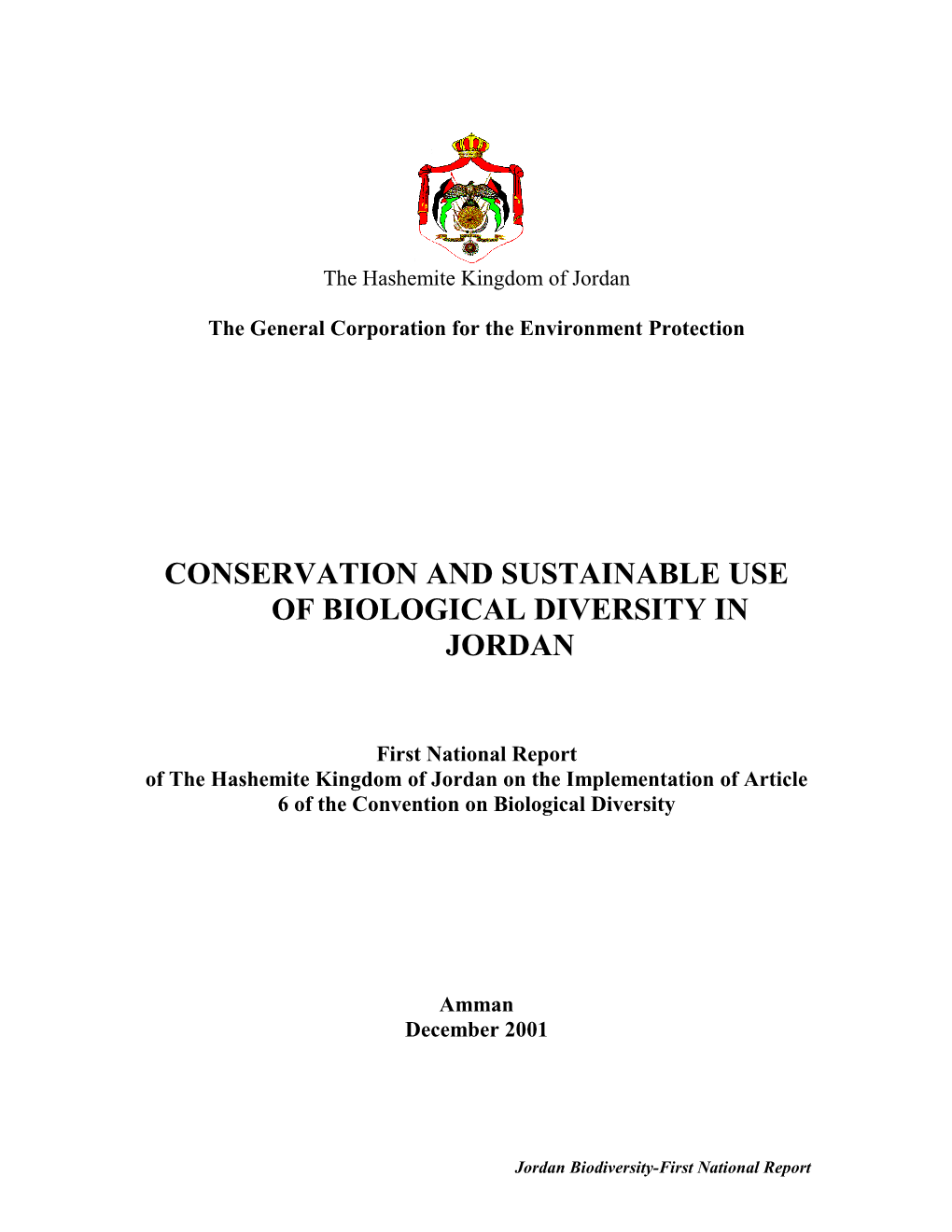 CBD First National Report - Jordan (English Version)