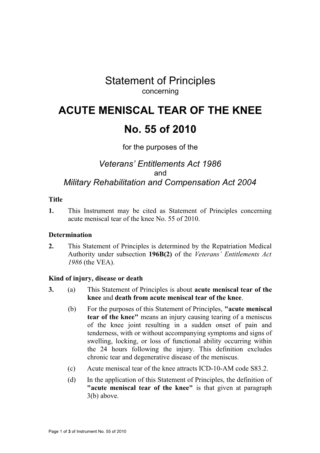 Acute Meniscal Tear of the Knee