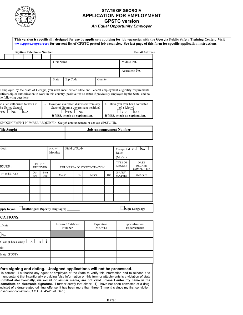 Complete Information on Searching for Jobs with the State of Georgia and an On-Line Application s1