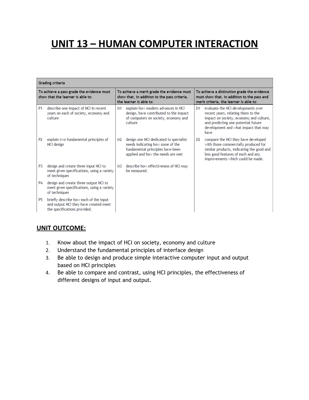 Unit 13 Human Computer Interaction