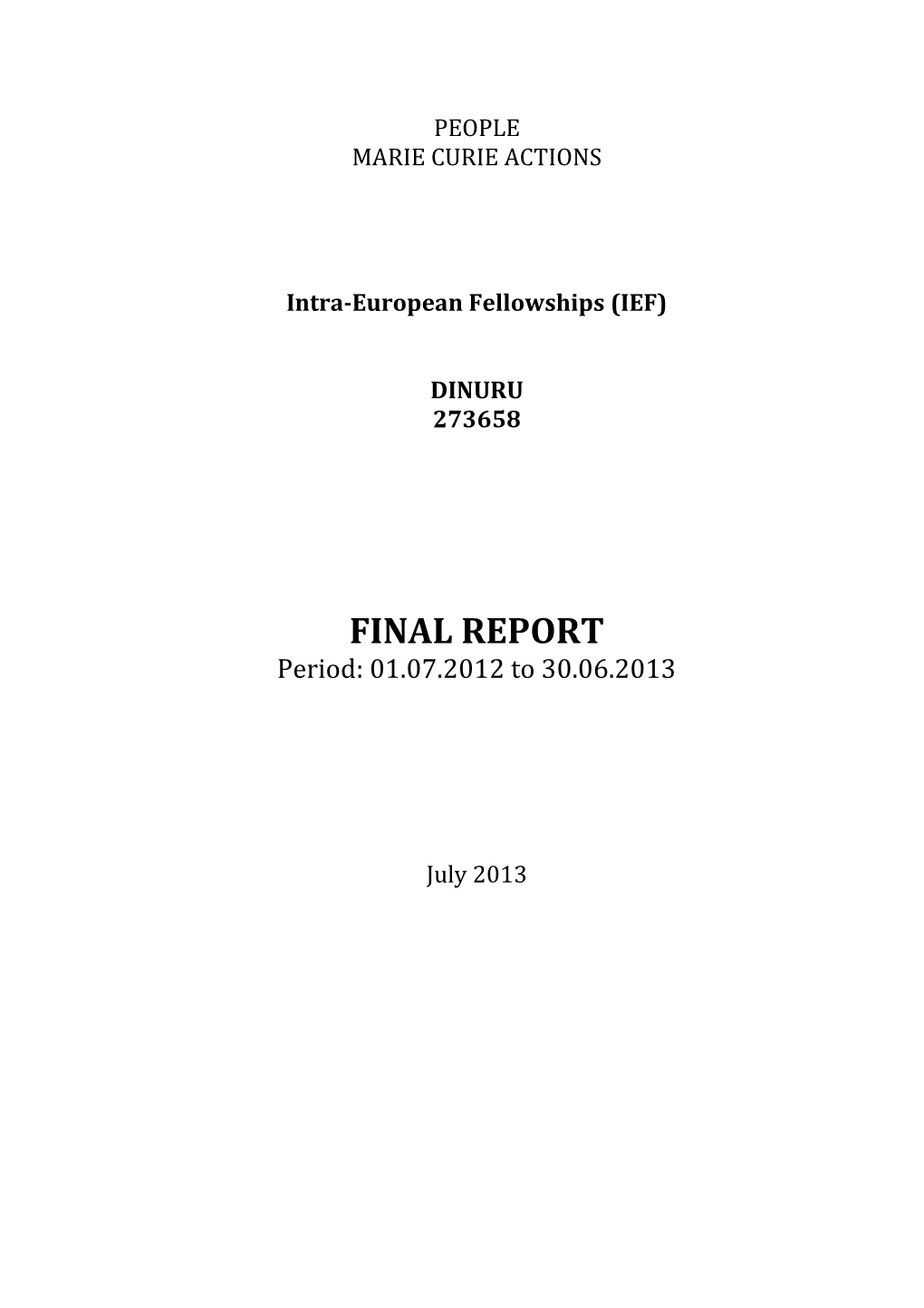 Intra-European Fellowships (IEF)