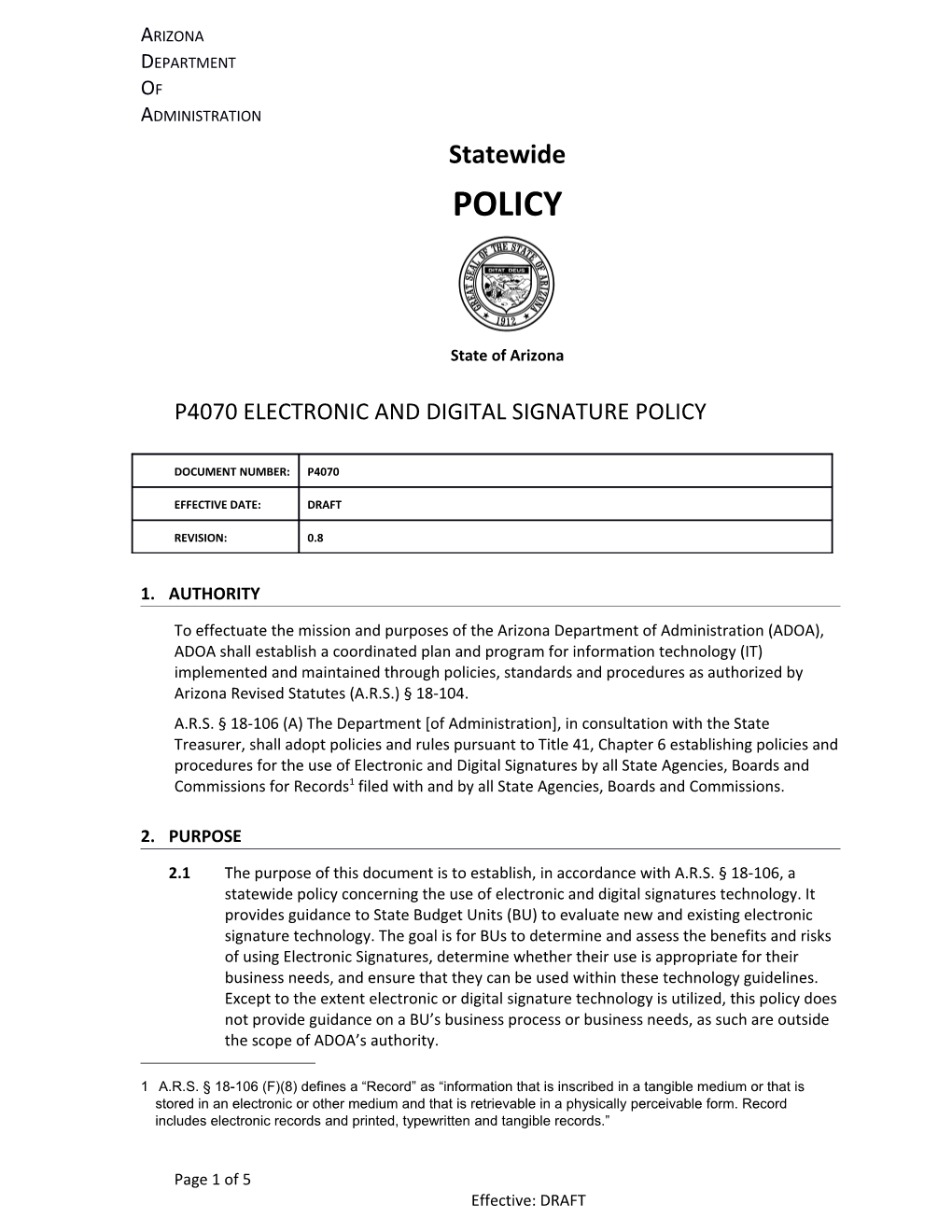 P7470 Data Governance Documentation Policy s1