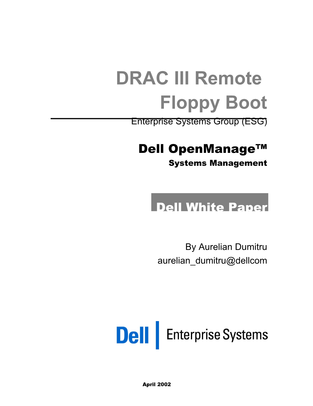 DRAC III Remote Floppy Boot