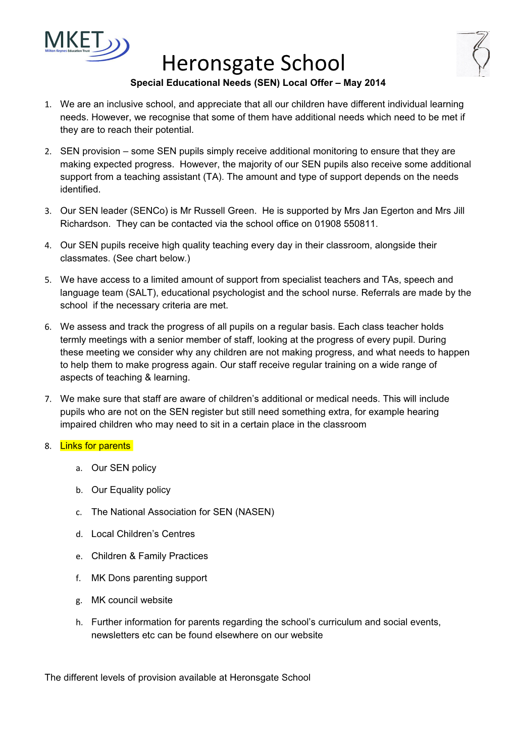 Special Educational Needs (SEN) Local Offer May2014