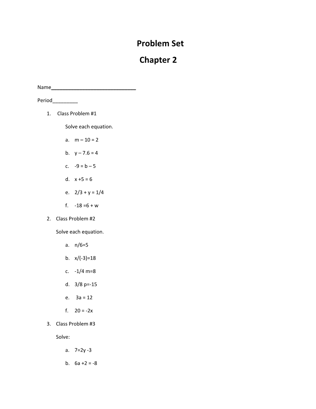 Solve Each Equation