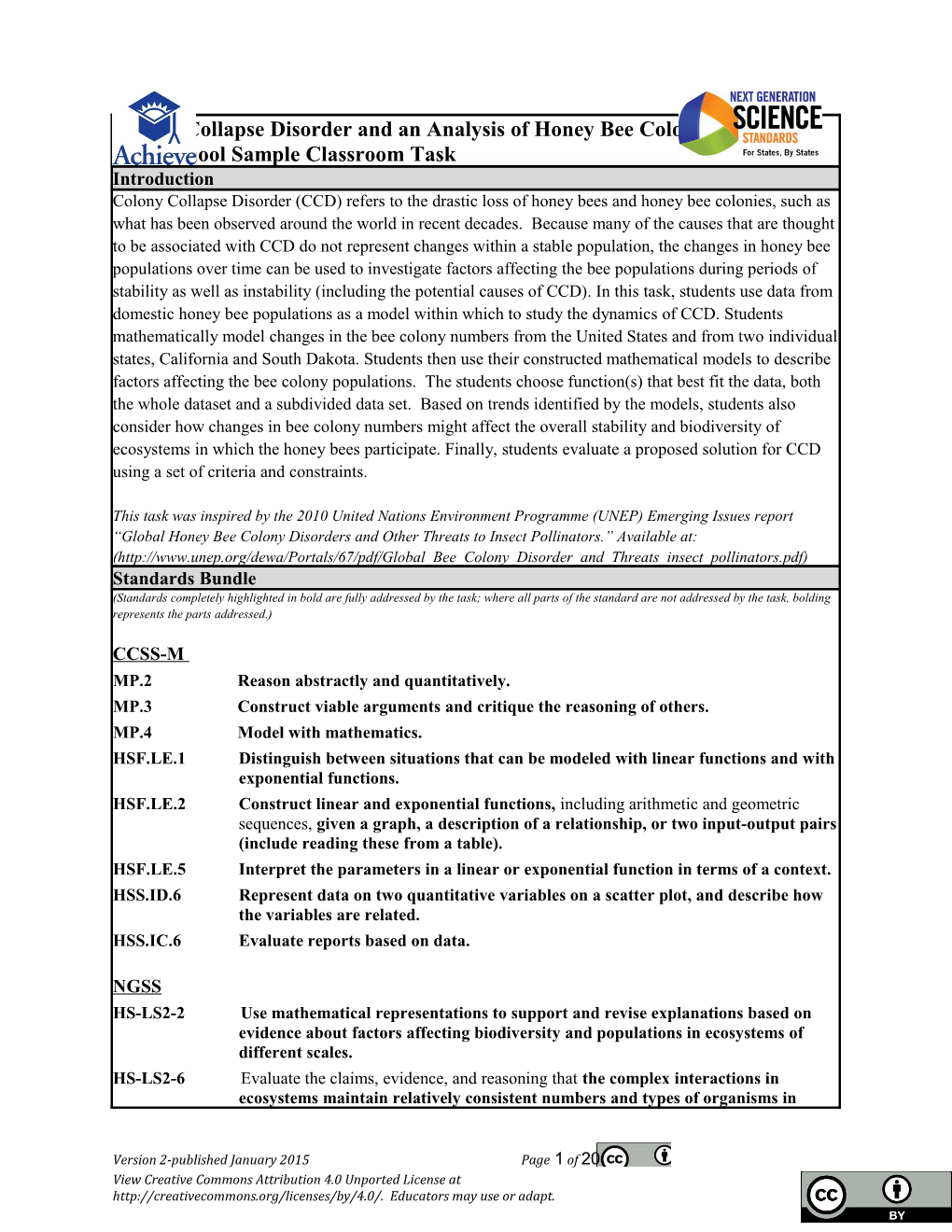 HS-LS Bee Colony Population Working Copy