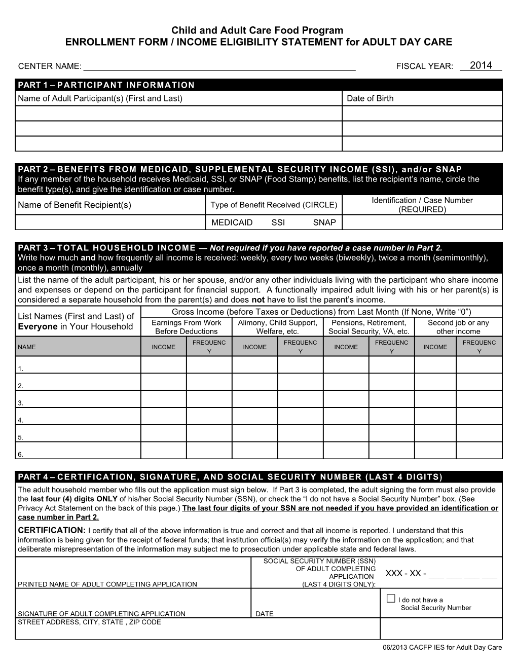 Child and Adult Care Food Program