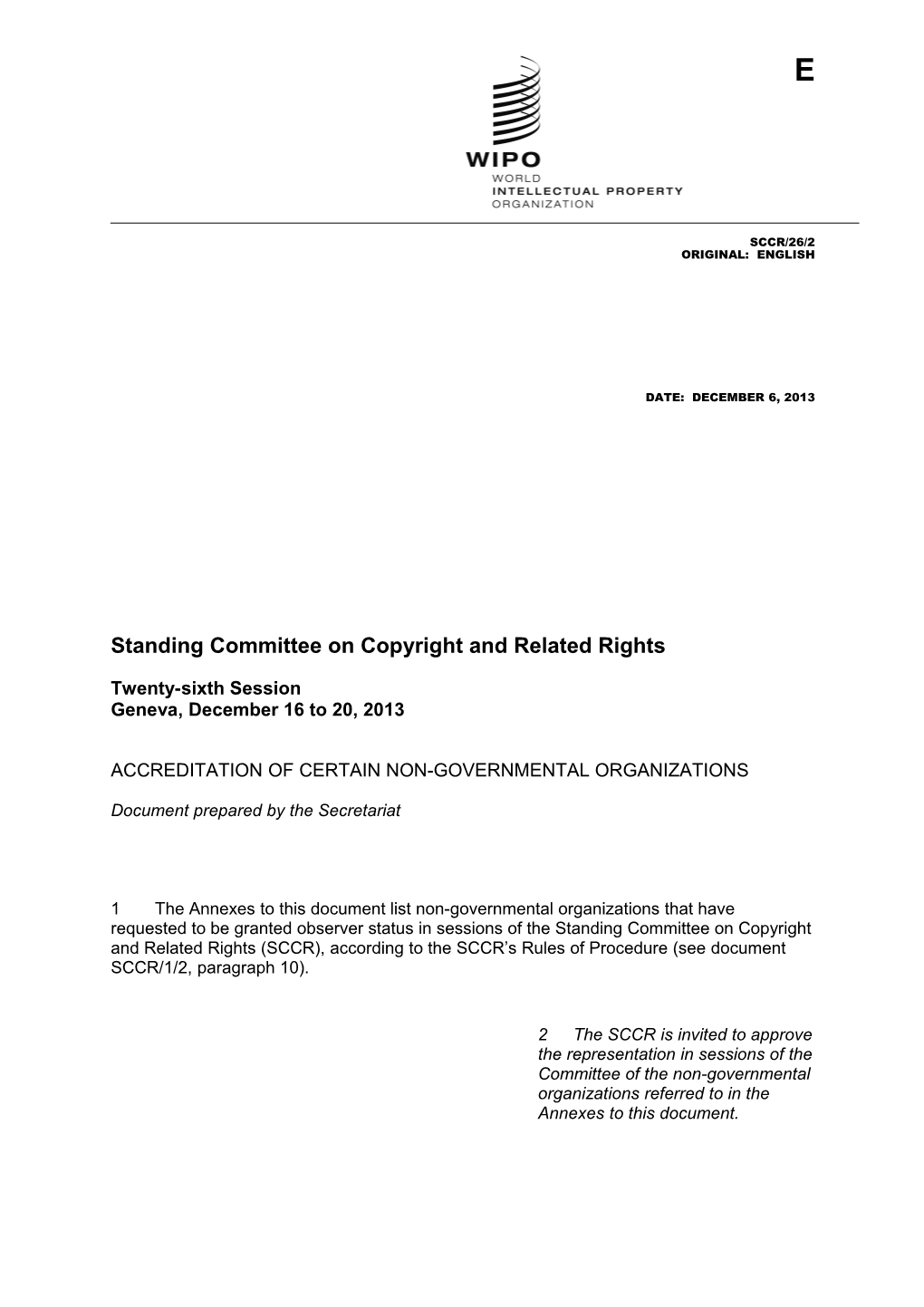 Standing Committee on Copyright and Related Rights s1