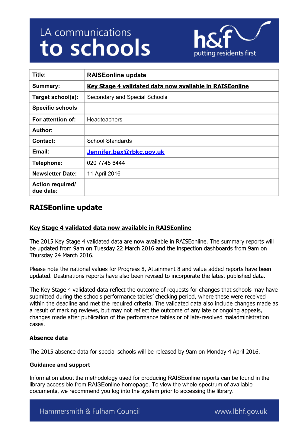 Key Stage 4 Validated Data Now Available in Raiseonline