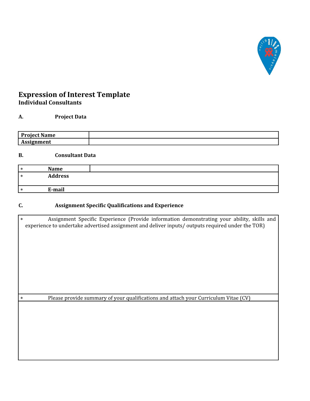 TAS - EOI Template - Individual Consultant