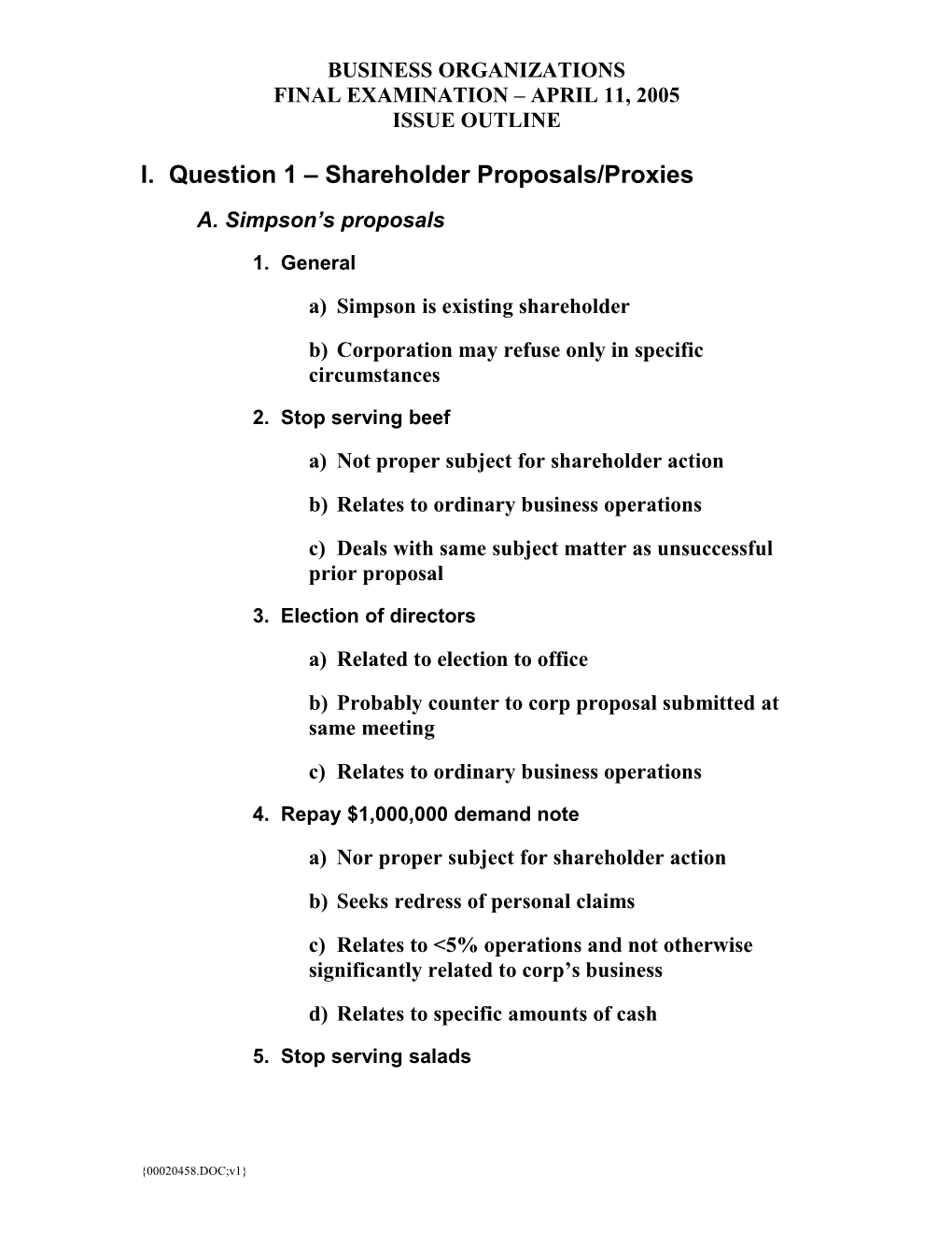 Business Orgs Final Issue Outline (00020458;1)