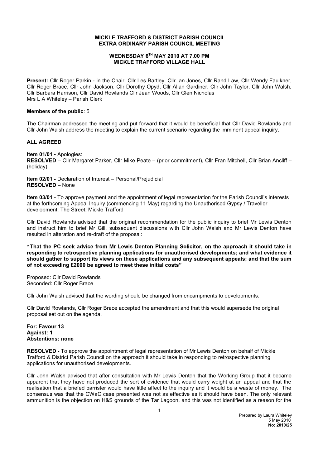 Mickle Trafford & District Parish Council