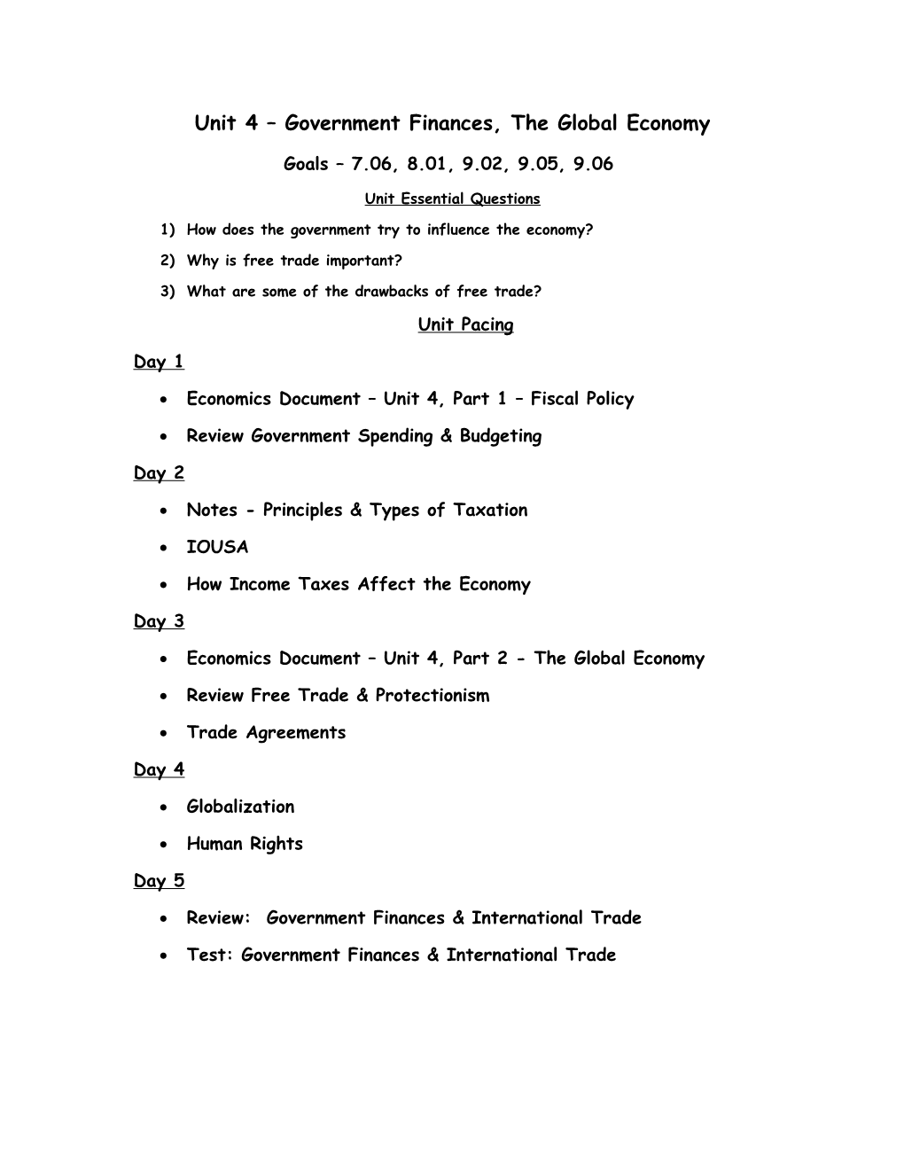 Financial Markets (Economics Pgs