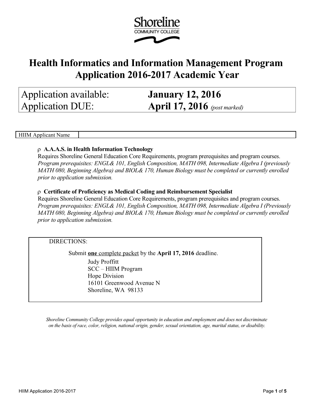 Health Informatics and Information Management Program