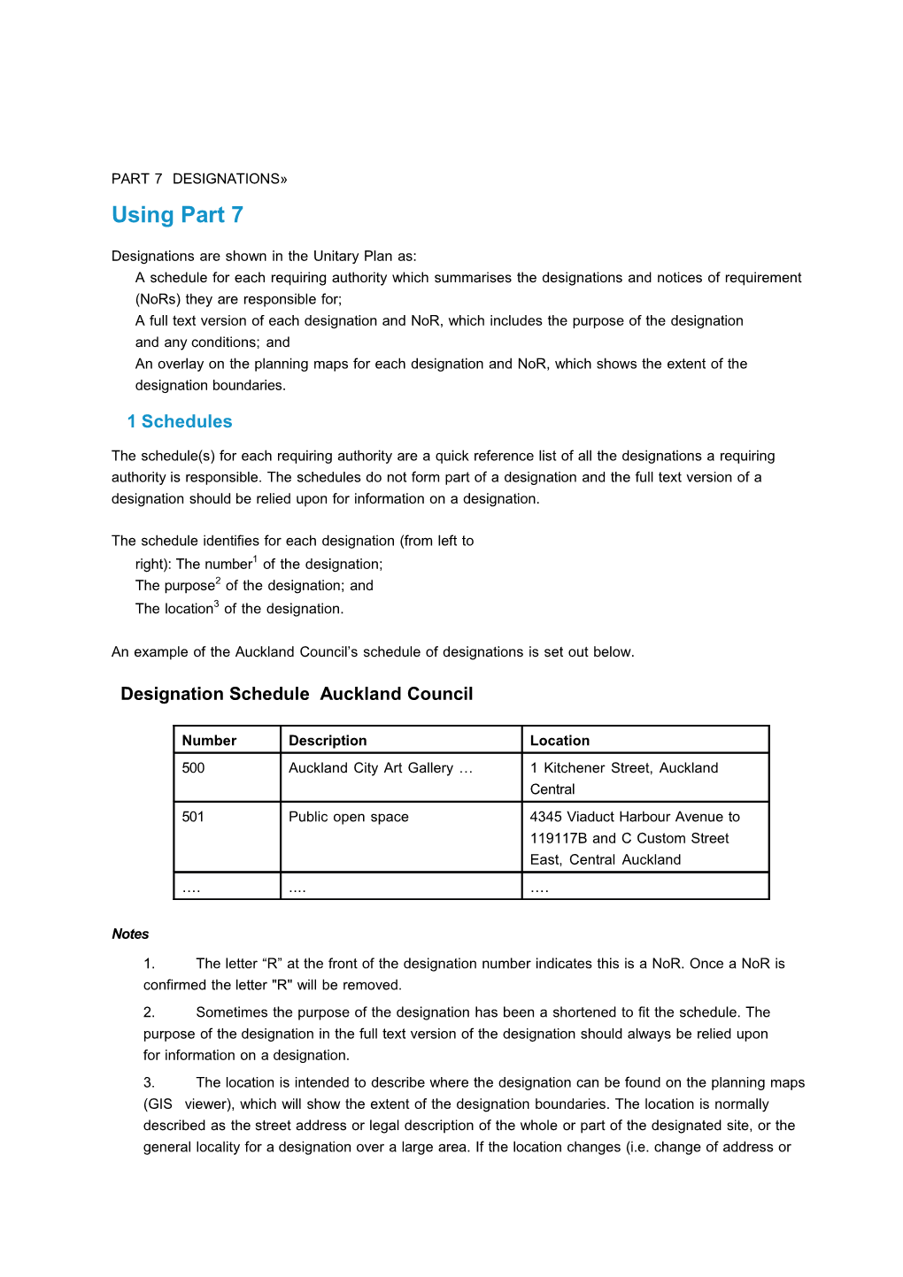 The Proposed Auckland Unitary Plan - Designations 1: Using Part 7