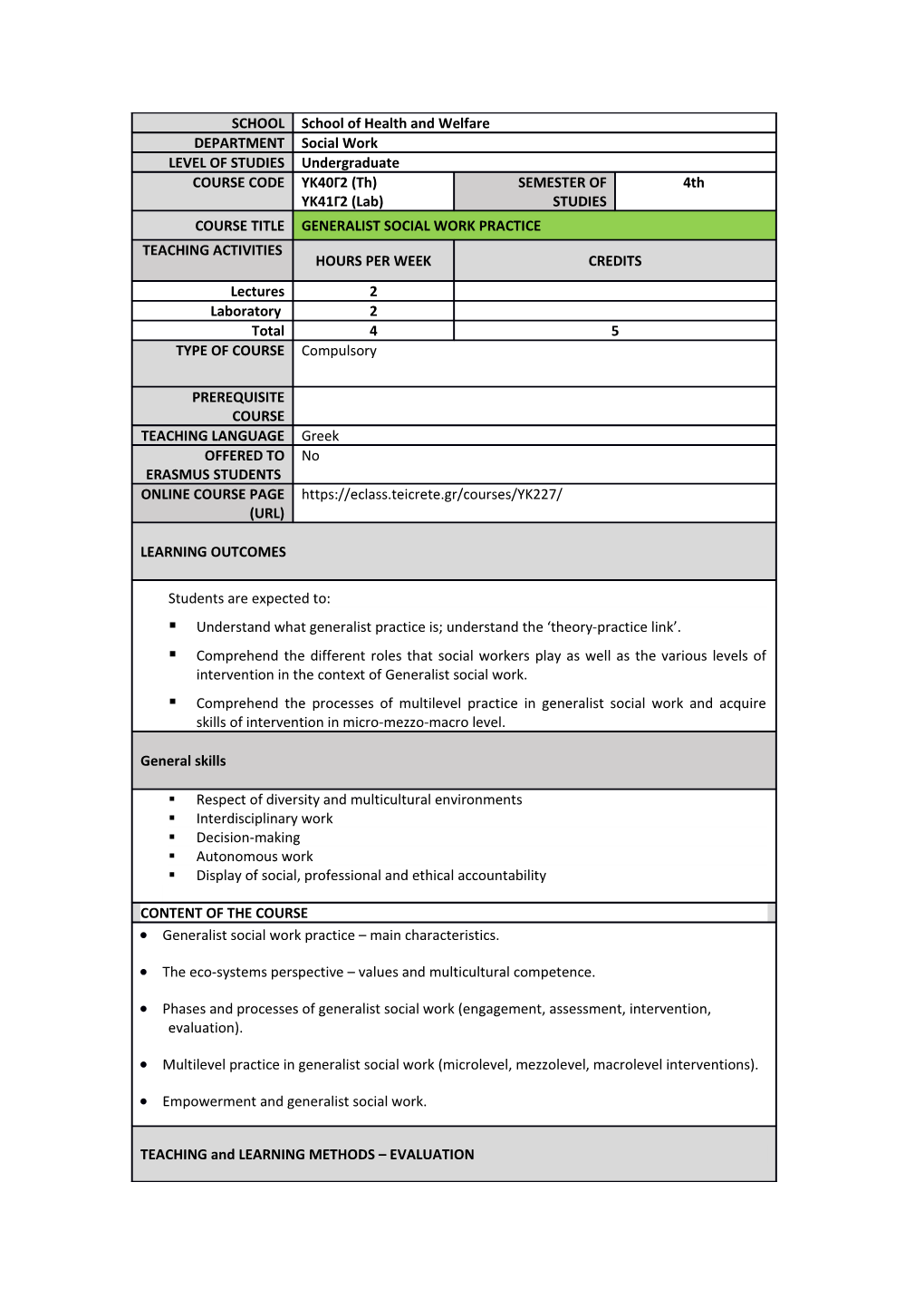 Understand What Generalist Practice Is; Understand the Theory-Practice Link