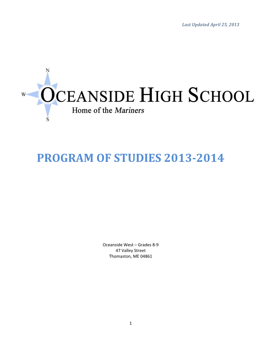 Program of Studies 2013-2014