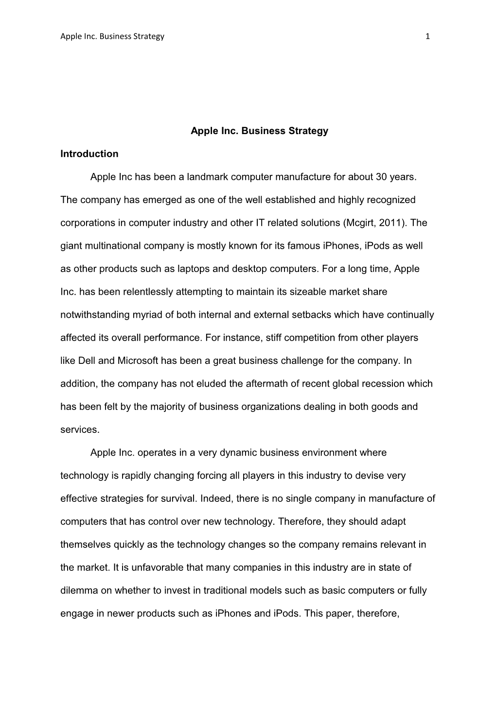Apple Inc. Business Strategy 1
