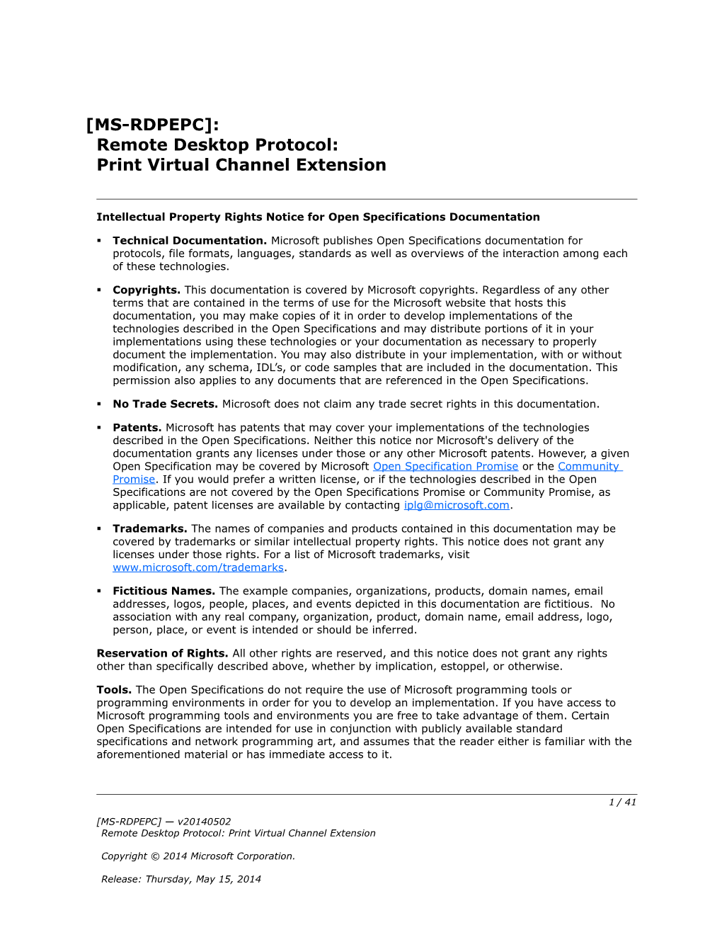 Intellectual Property Rights Notice for Open Specifications Documentation s57