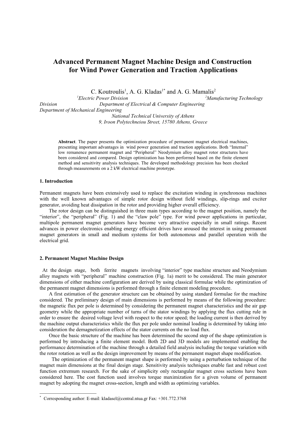 Advanced PM Machine Design