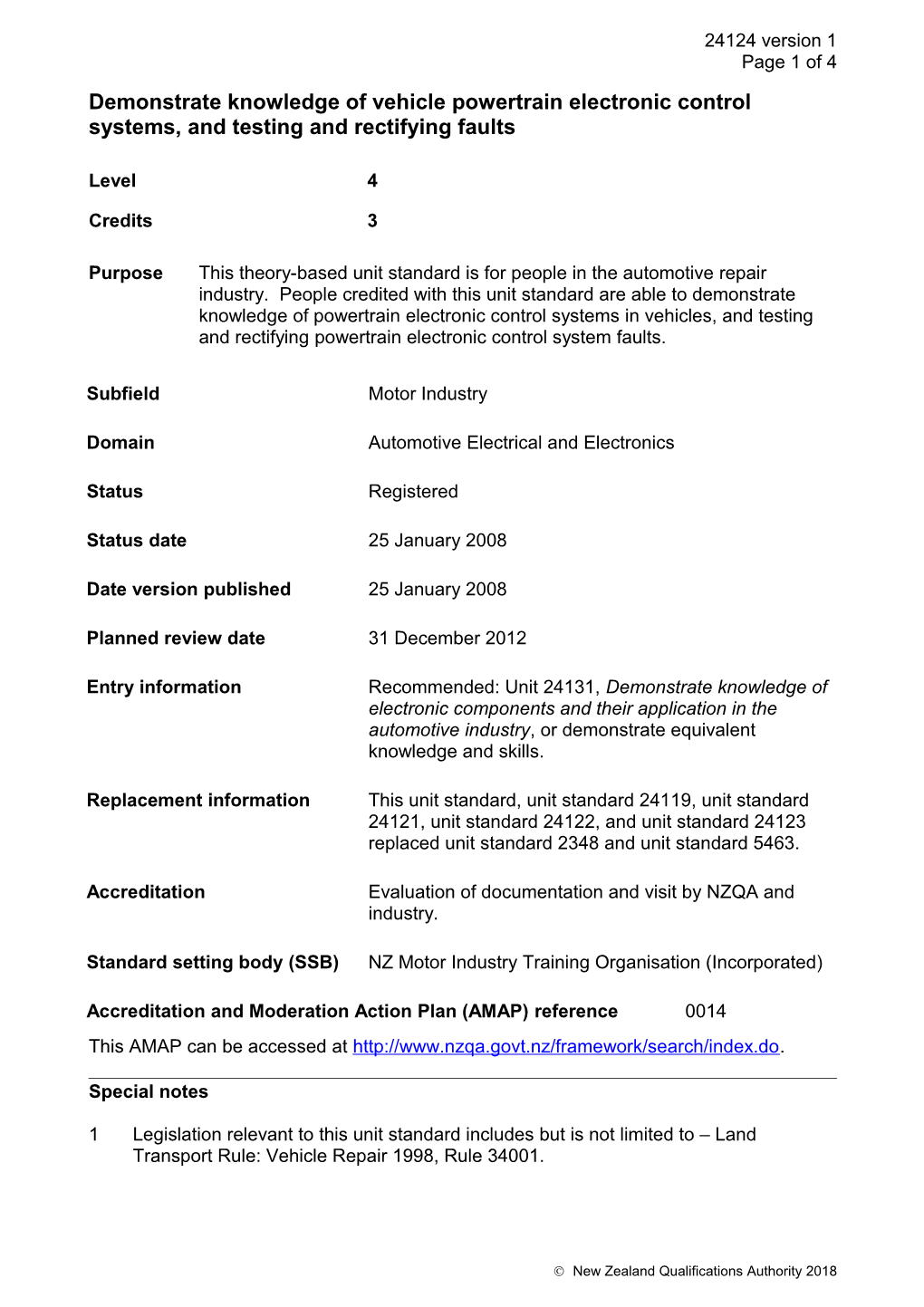 24124 Demonstrate Knowledge of Vehicle Powertrain Electronic Control Systems, and Testing