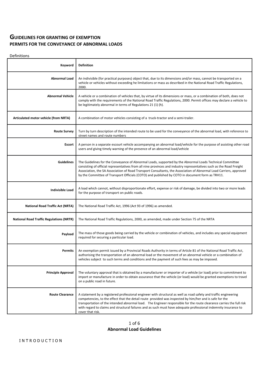 Guidelines for Granting of Exemption