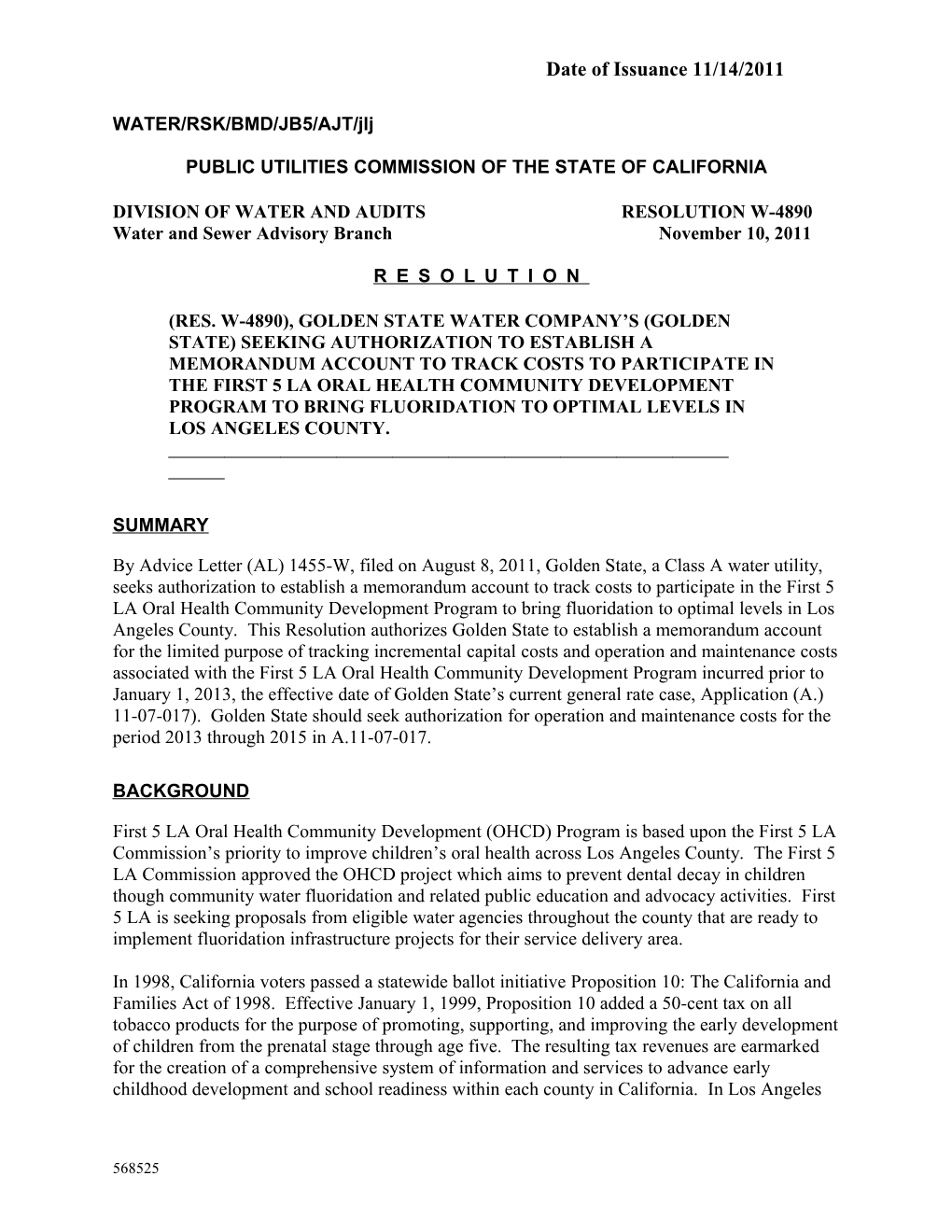 Public Utilities Commission of the State of California s69