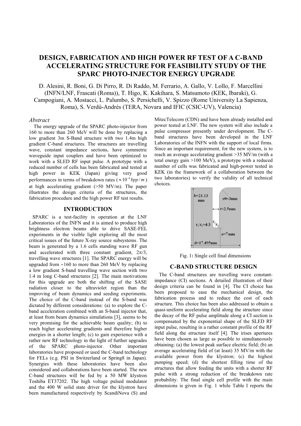 Design, Fabrication and High Power RF Test of a C-Band Accelerating Structure for Feasibility