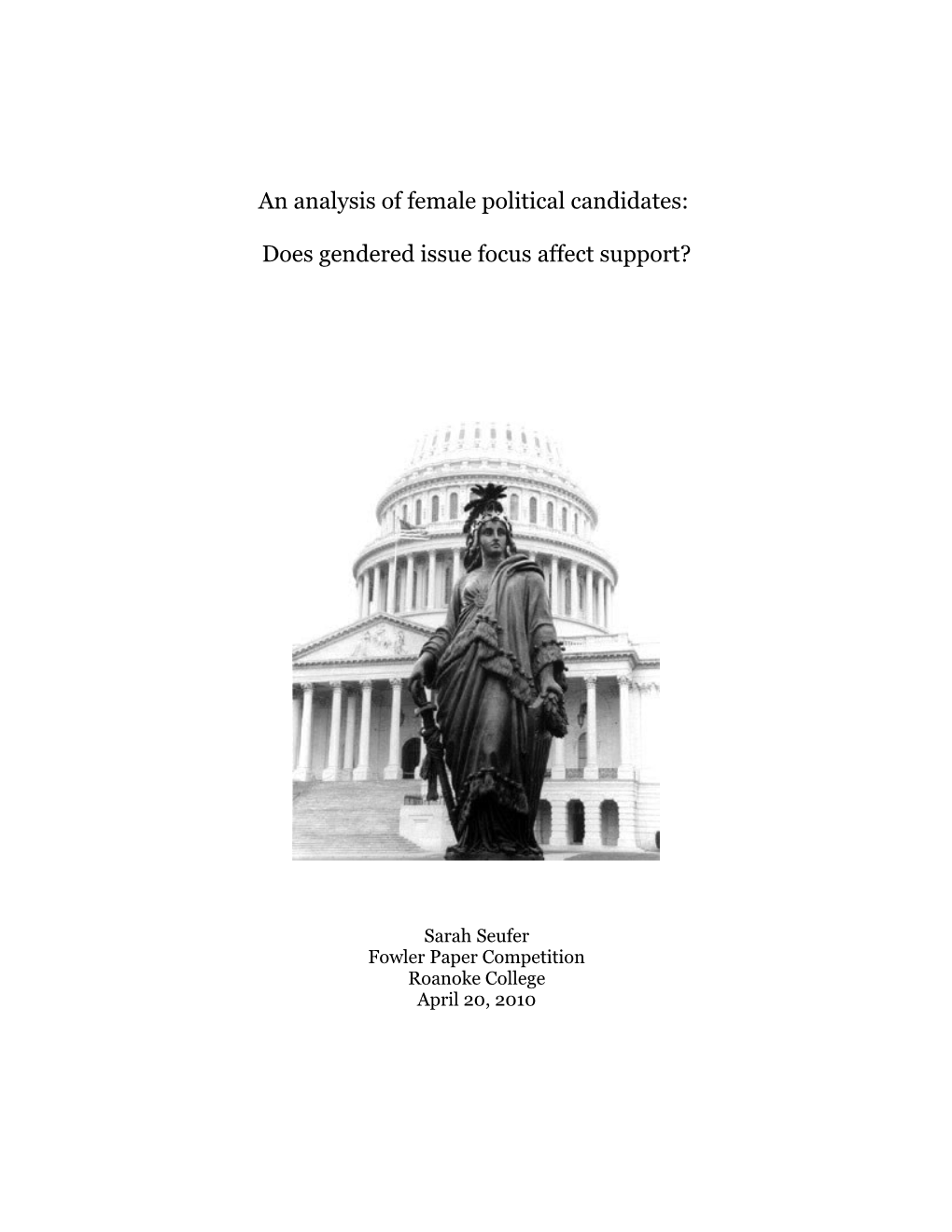An Analysis of Female Political Candidates