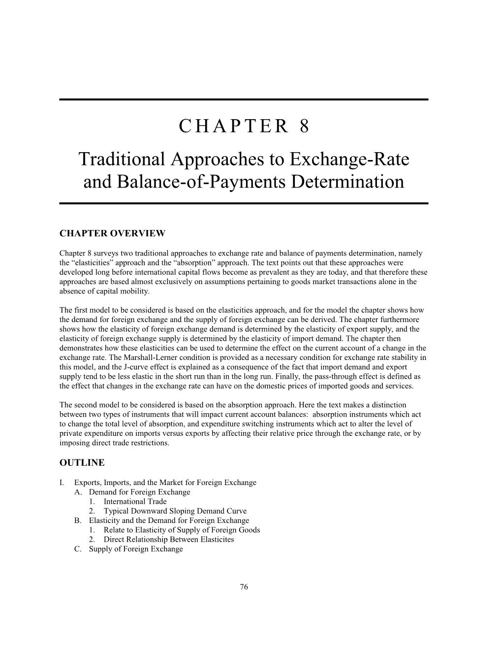 Traditional Approaches to Exchange-Rate