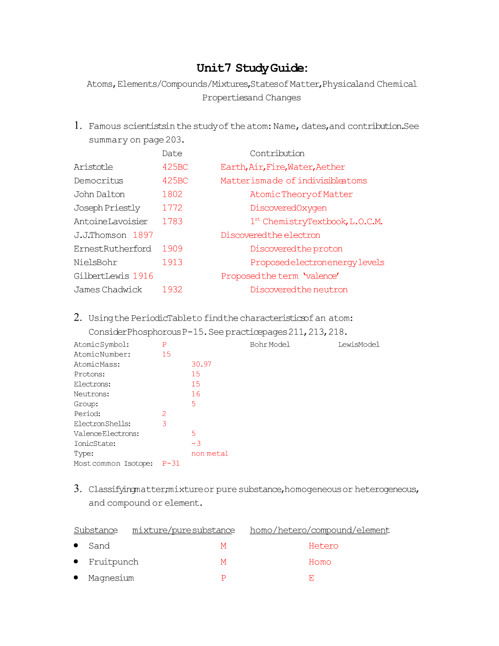 Unit 7 Study Guide