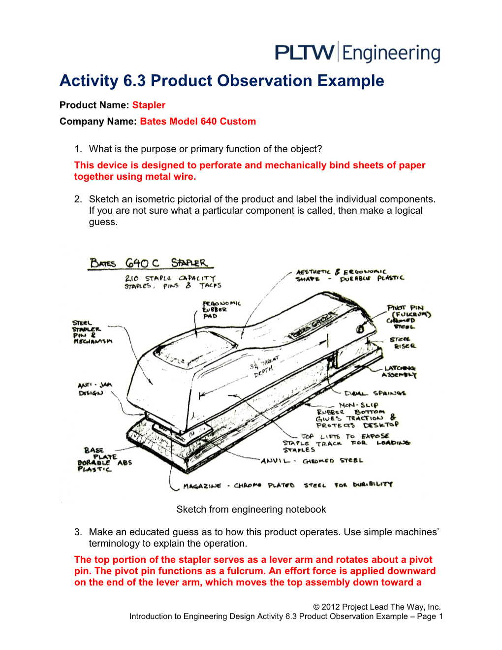 Activity 6.3 Product Observation Example