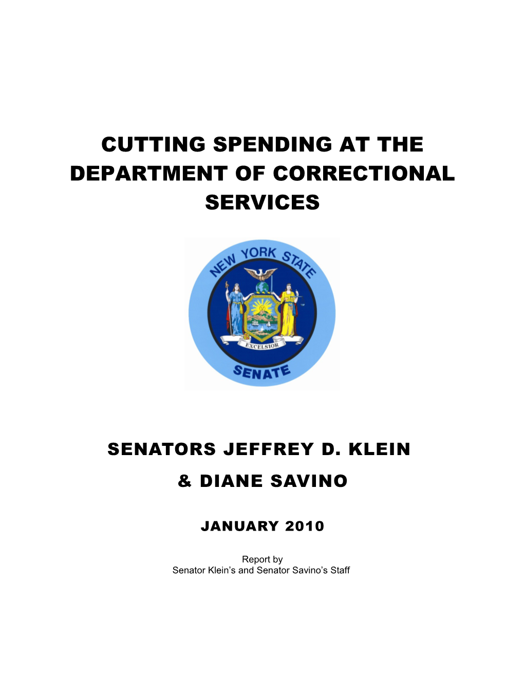 Cutting Spending at the Department of Correctional Services