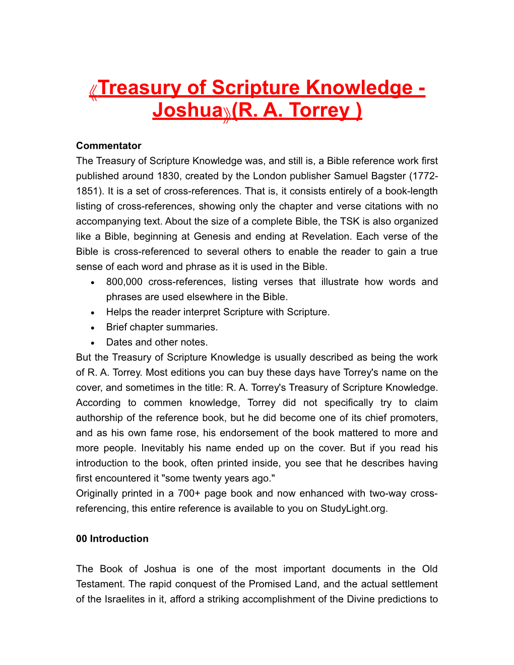 Treasury of Scripture Knowledge - Joshua (R. A. Torrey )