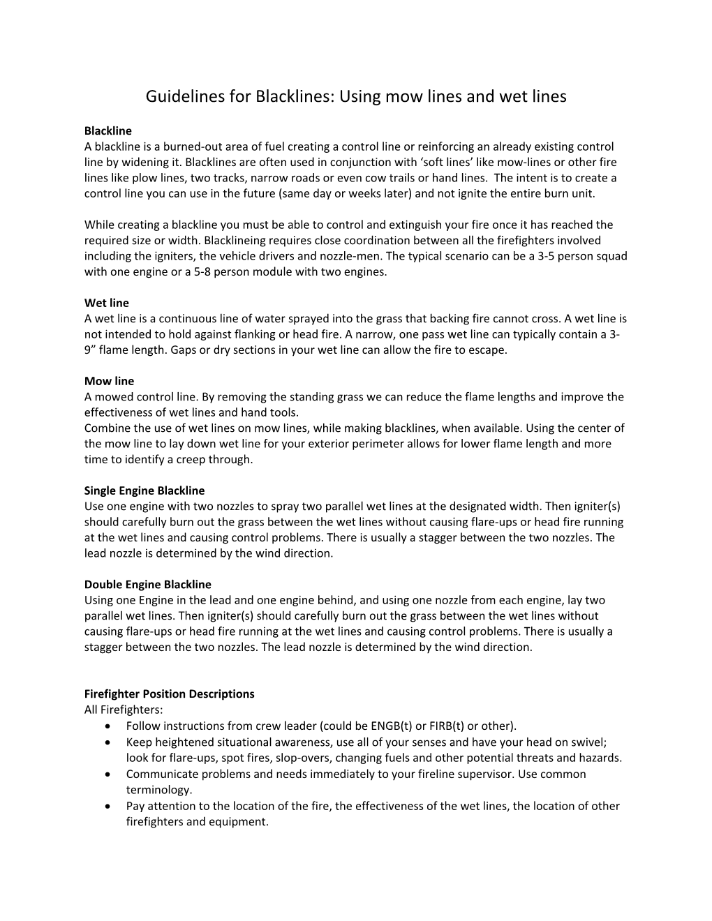 Guidelines for Blacklines: Using Mow Lines and Wet Lines