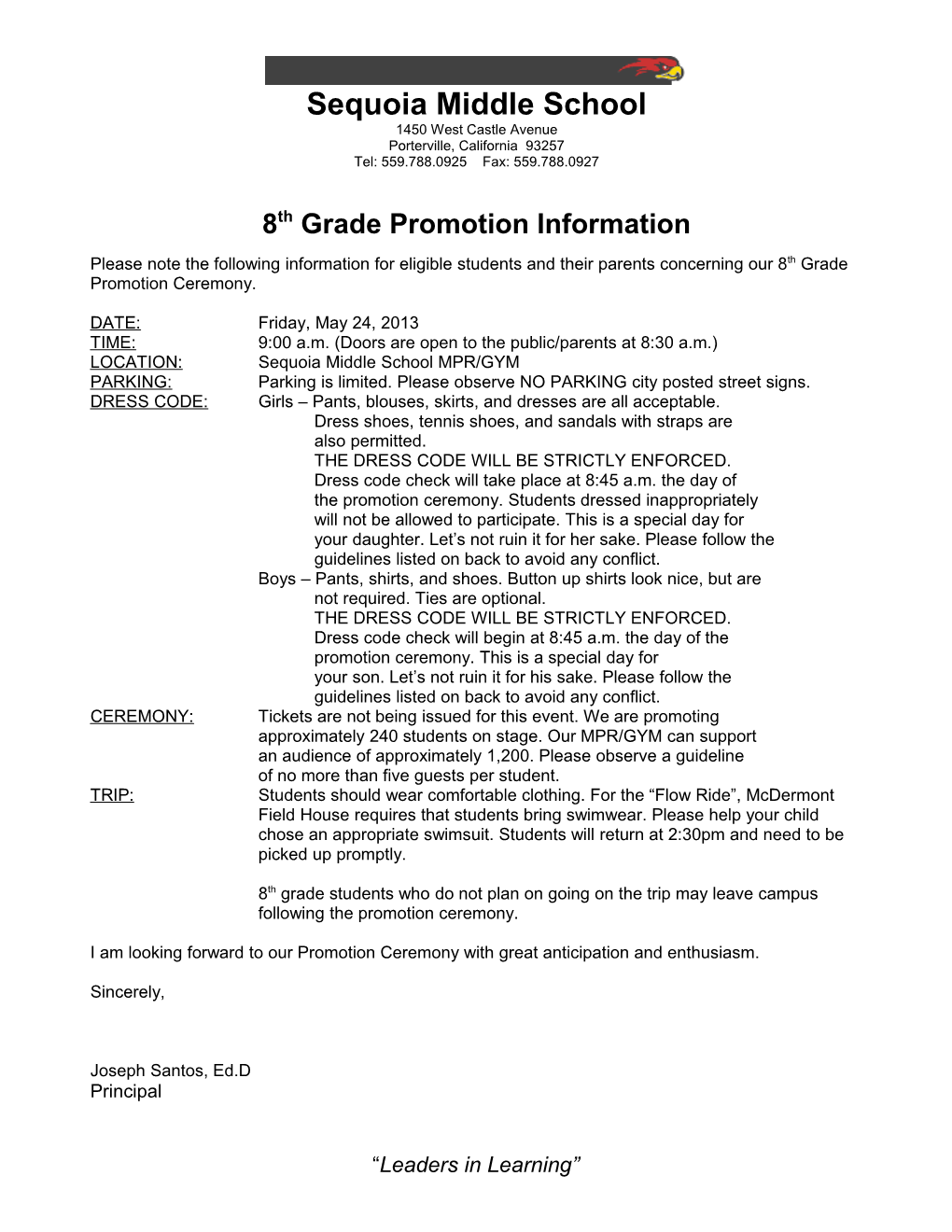 8Th Grade Promotion Information