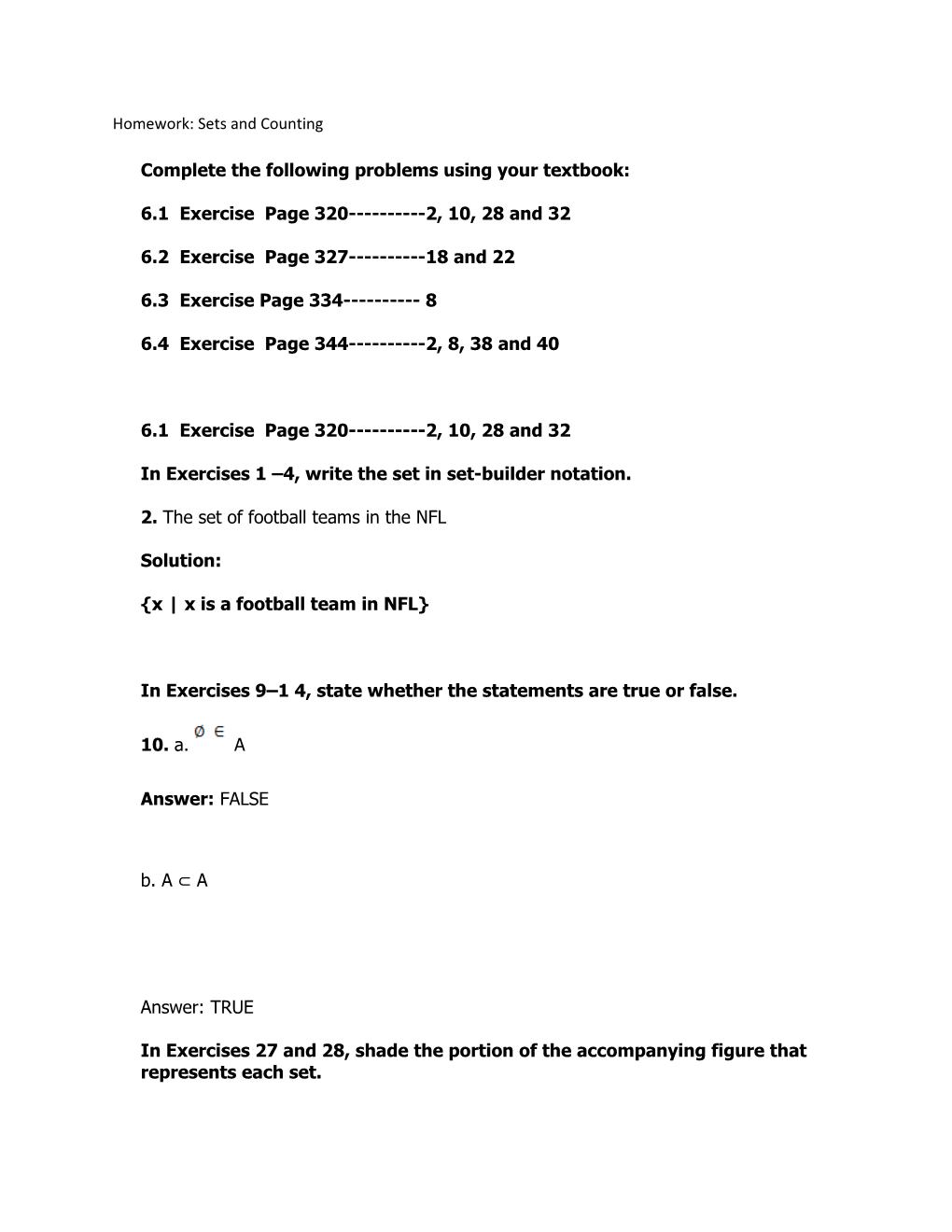 Complete the Following Problems Using Your Textbook