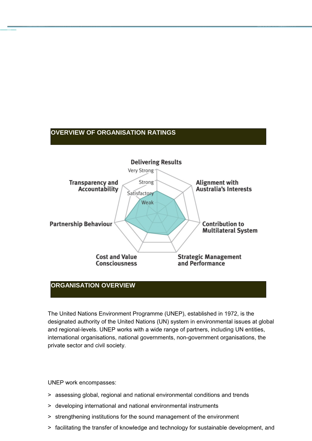 United Nations Environment Programme (Unep) s1