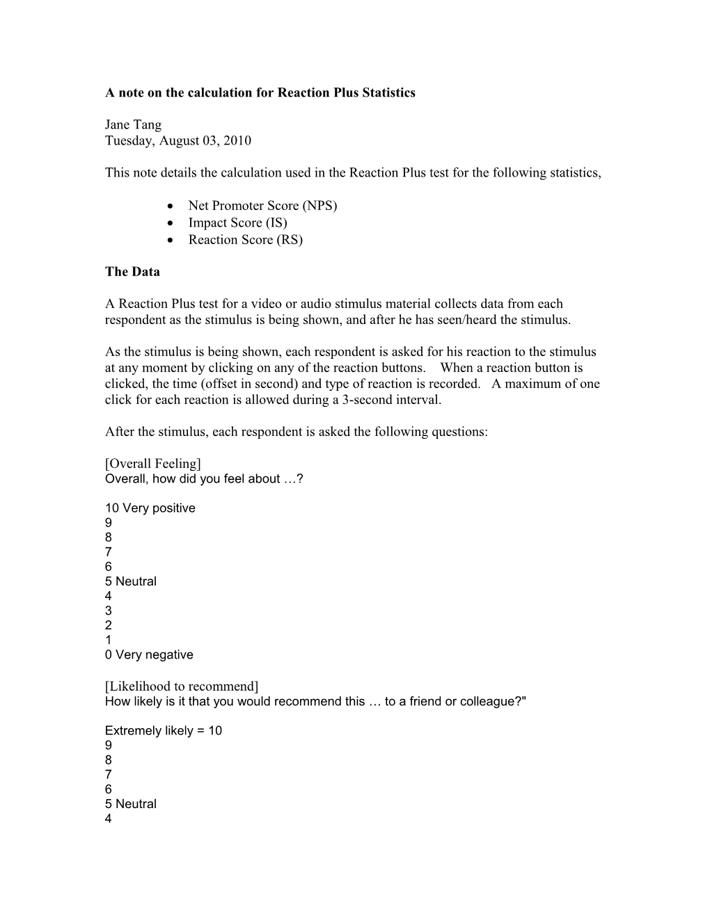 A Note on the Calculation for Idea Success Score (ISS)