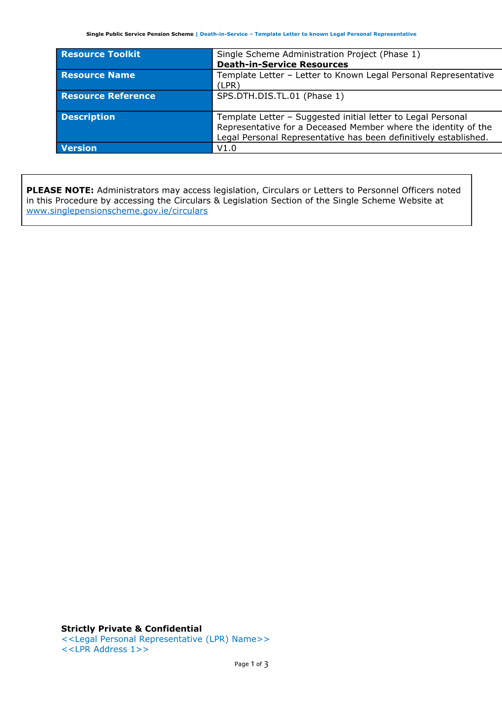 Re:Single Public Service Pension Scheme